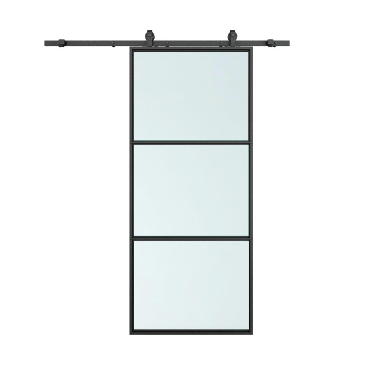Calhome Glass Barn Door with Installation Hardware Kit & Reviews Wayfair Canada